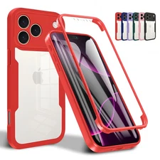 Clear 360° Full Screen Protector Case For iPhone 17 16 15 Pro Max 14 13 12 11 XS