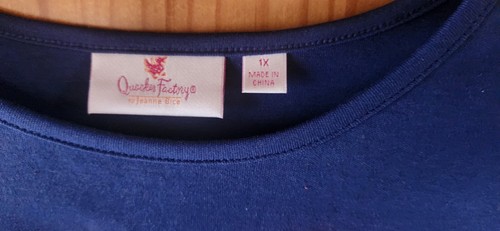 Quacker Factory Love My Pet Stricktop marineblau Größe 1X BRANDNEU! - Bild 10 von 11
