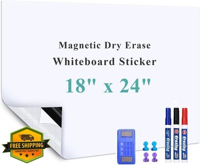 Warasee White Board Contact Paper 18''x24'' Magnetic Stick-on