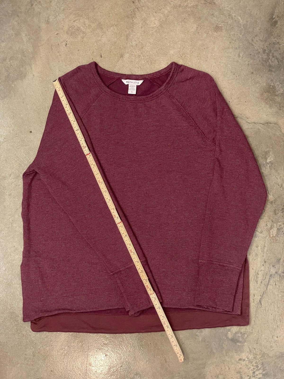 Athleta Sweater Women L Burgundy Maroon Extra Soft Knit Crewneck Logo Casual thumbnail 8