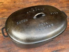 Griswold Cast Iron #9 Fully Marked Oval Roaster