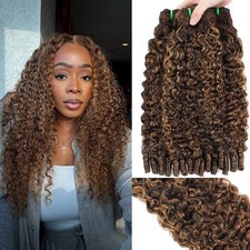 DSEKCAIN Highlight P4/27 Burmese Curly Bundles Human Hair Unprocessed 100 Real