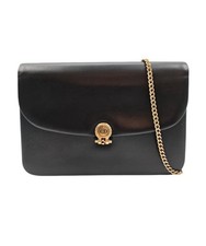 Vintage Dior Black Leather Crossbody Bag CD Logo Flap Shoulder Classic