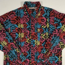 VTG Wrangler Shirt Mens 16.5-34 X-Long Tail Cowboy Cut Multicolor Abstract
