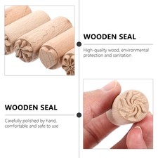 Wood Pottery Tools Stamps Column Wooden Stamps for Wooden Clay Stamp