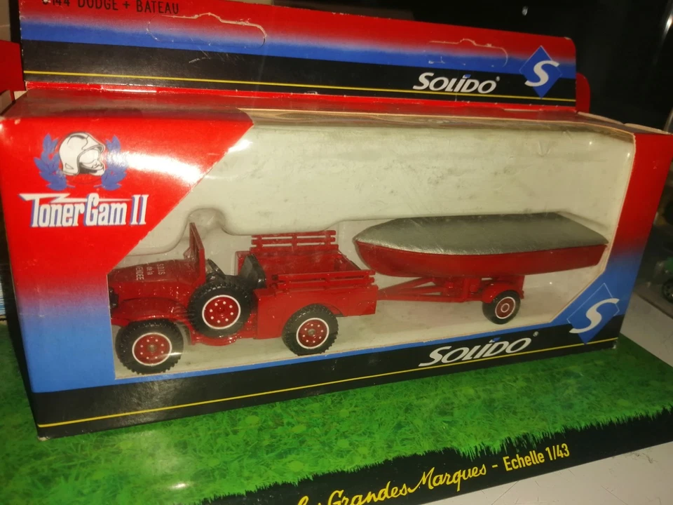 SOLIDO France 1/50 Réf 3144 DODGE + REMORQUE BATEAU Pompiers Neuf En Boite - Photo 1/4
