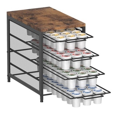 Coffee Pod Drawer for K Cups, 72 K-Cup Capacity Storage Organizer, 4-Tier Cof...
