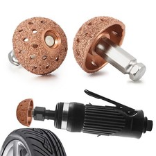 2pcs Car Tire Grinding Head Rasp Adapter Low Speed Air Buffer Kit Buffing Repair
