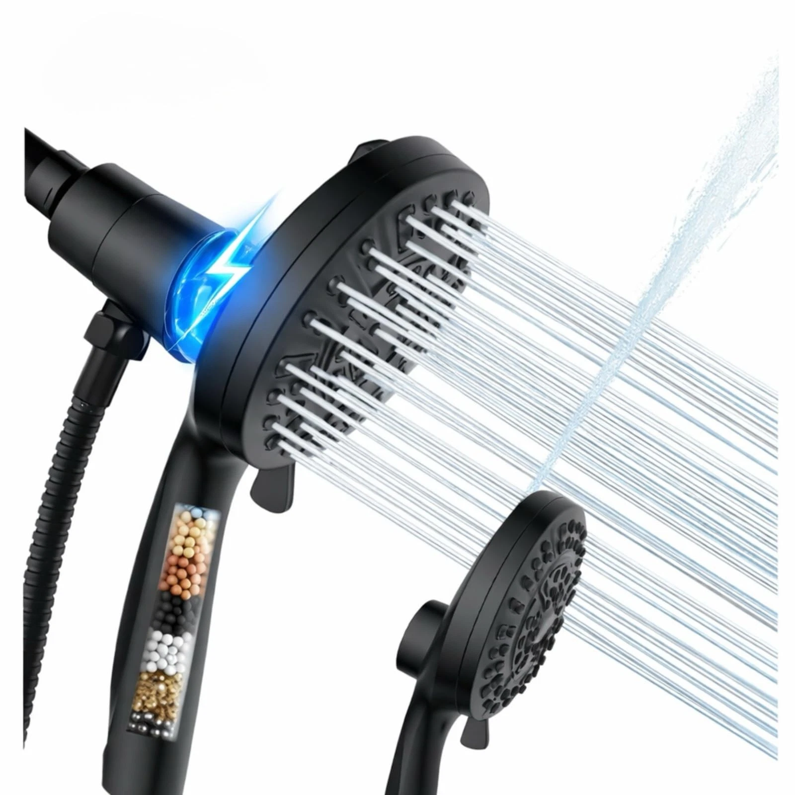 Magnetic Handheld Shower Head with Filter, High Pressure 10 Spray Modes