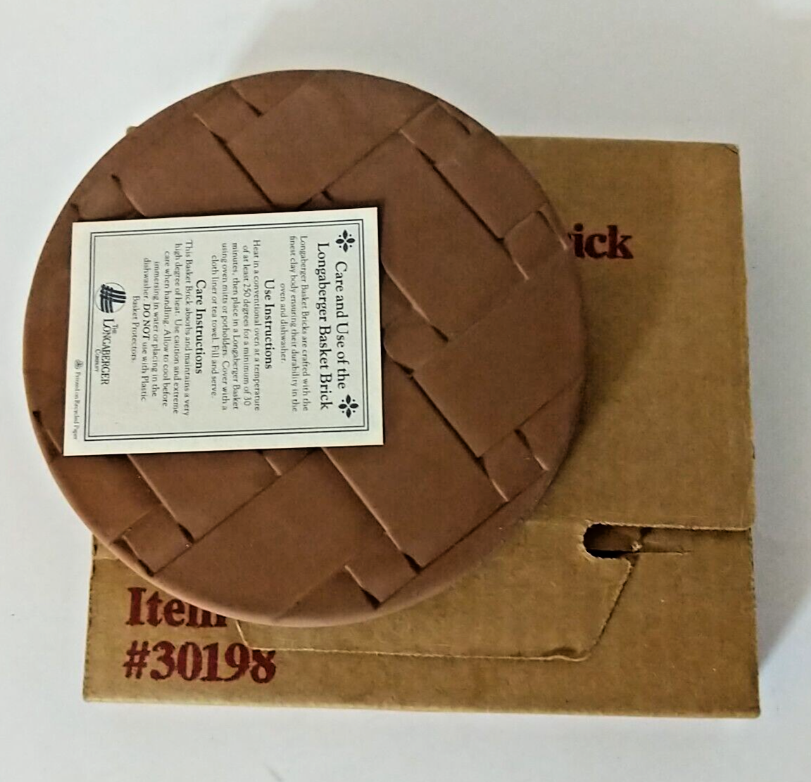 Longaberger Pottery Redware Button Basket Brick Warmer Trivet Stone ...