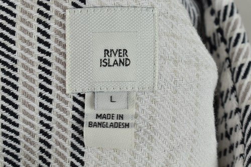 RIVER ISLAND White long Sleeve Shirt size L Mens 100% Cotton Checked Outdoors - Picture 3 of 4