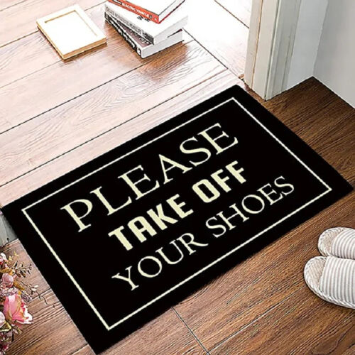 Please Take Off Your Shoes Welcome Entrance Doormat Home Decor Corridor Balcony