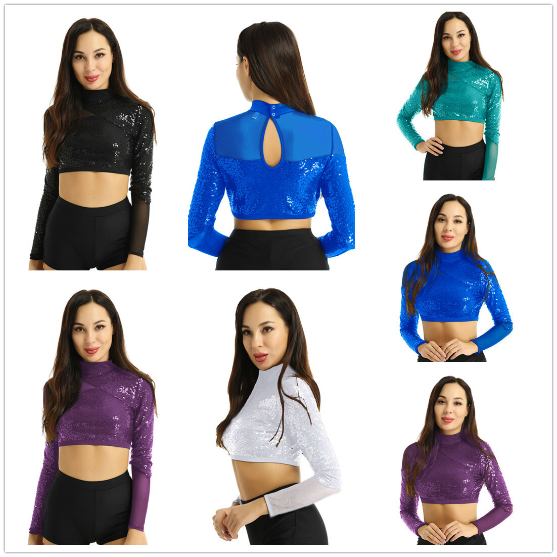 womens sequin crop top