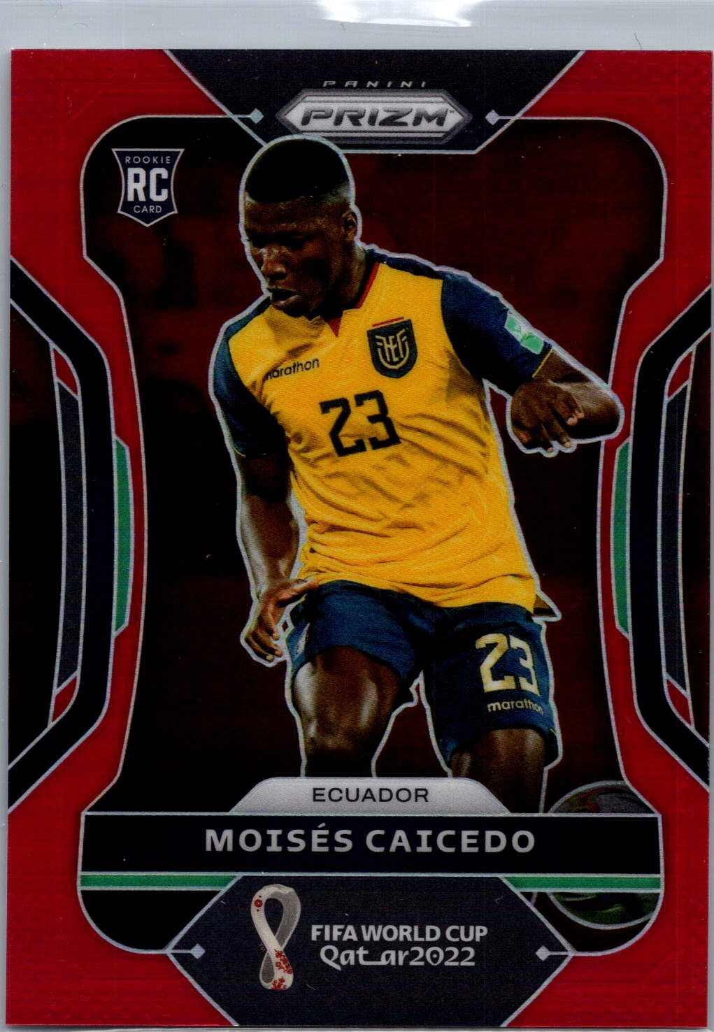 2022 Panini Prizm FIFA World Cup Qatar #81 Moises Caicedo Red Prizm #/399