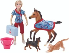 Breyer Horses Classics Size Day At The Vet Play Set #62028 Foal, Doll, Dog, Toys