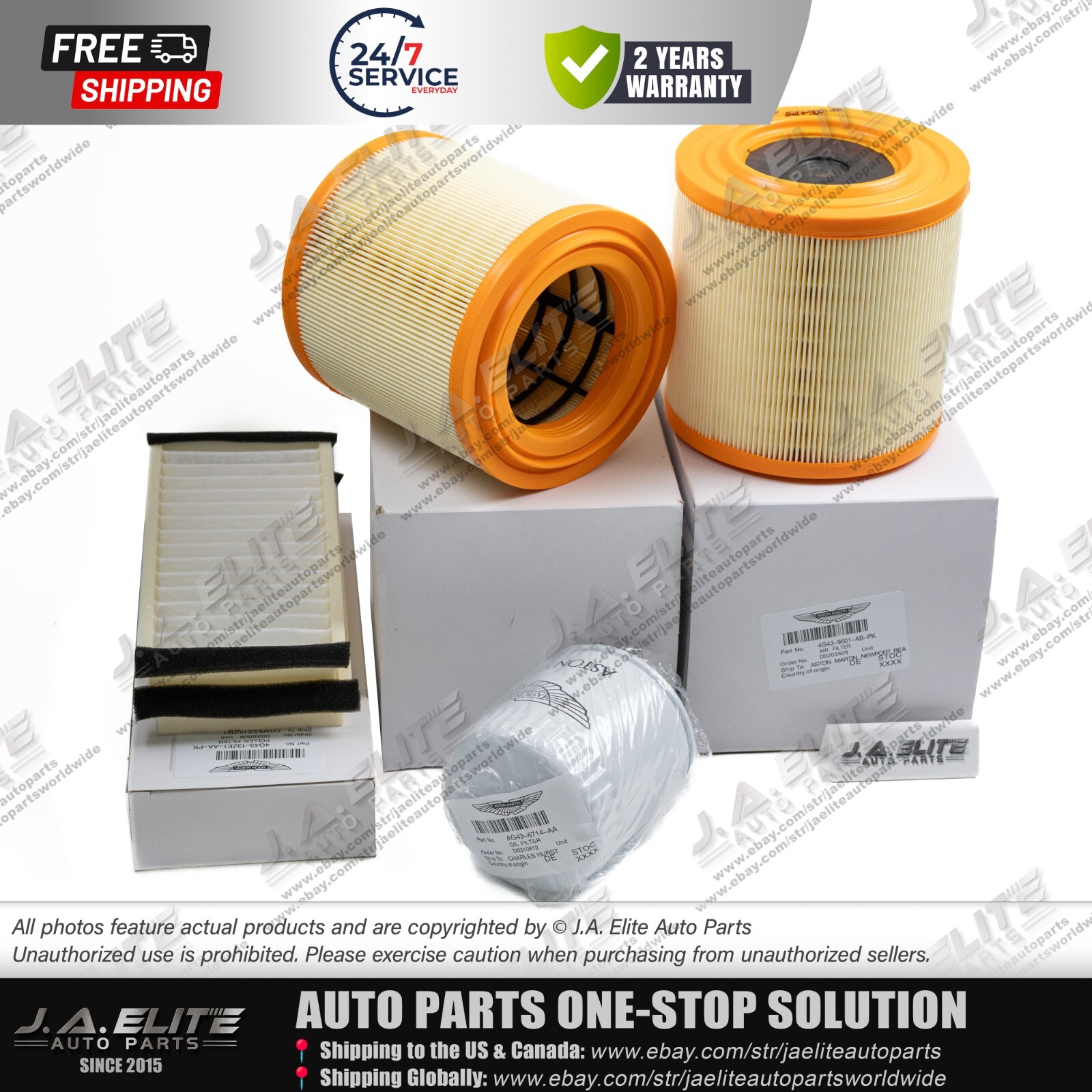 4pcs Genuine Oil & Air & Pollen Filter for Aston Martin Rapide DB9 DBS V12