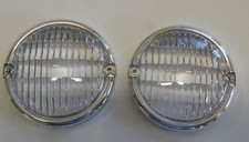 Jeep Cj 7 Cj8 Later1976-1986 2 Hole Parking Light Lens With Chrome Bezel Pair