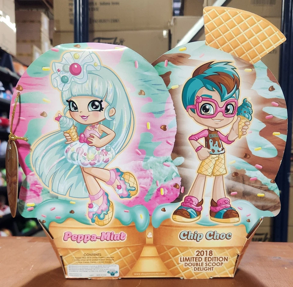 2018Shopkins Shoppies Peppa Mint & Chip Choc Double Scoop Delight Exclusive Doll - Image 2 of 2
