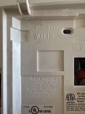 Honeywell Ademco 6150 Fixed English Keypad ADT branded