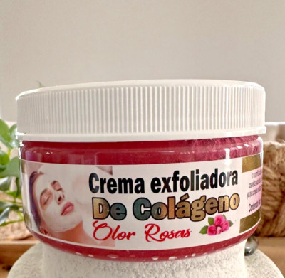 Collagen Exfoliating Cream, smell of roses, 8 oz. imported from Mexico, natural
