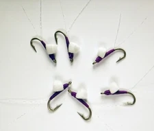 Guide Flies Foam Wing RS-2 Purple Nymphs - Premium Trout Fly Fishing Flies #18