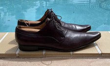 DOLCE & GABBANA BROWN LEATHER LACE UP CASUAL DRESS SHOES Sz 10M MADE IN ITALY