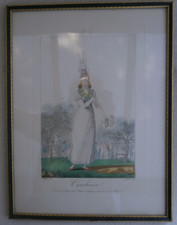 1832 c, Cauchoise incisione incorniciata moda francese di Gatine & Pecheux