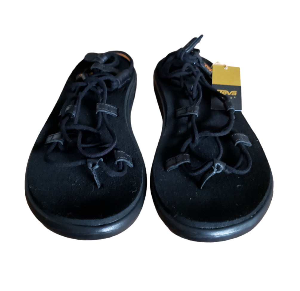 Teva Voya Infinity Black BLK Womens Strappy Sandal Size 8m