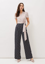 Phase Eight Eloise Spot Print Wide Leg Jumpsuit UK 8 RRP  139 - no belt