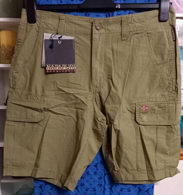 Napapijri Noto Cargo Bermuda Shorts in Green Lichen (Multiple