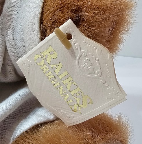 Vtg 1990 Raikes Rabbit Wood Face Stuffed Plush Woodland Easter 10" Signed READ - Picture 10 of 10