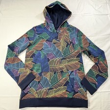 Lands End Pullover Youth XL 14/16 Blue Long Sleeve Cotton Blend Unisex Palms