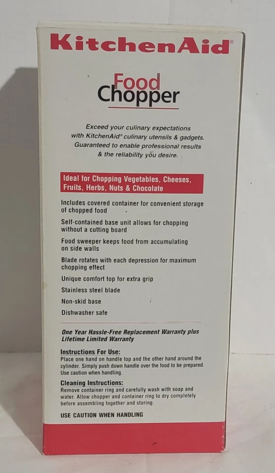 Picadora de alimentos portátil KitchenAid uso manual blanca nueva en caja Foto 3 de 4