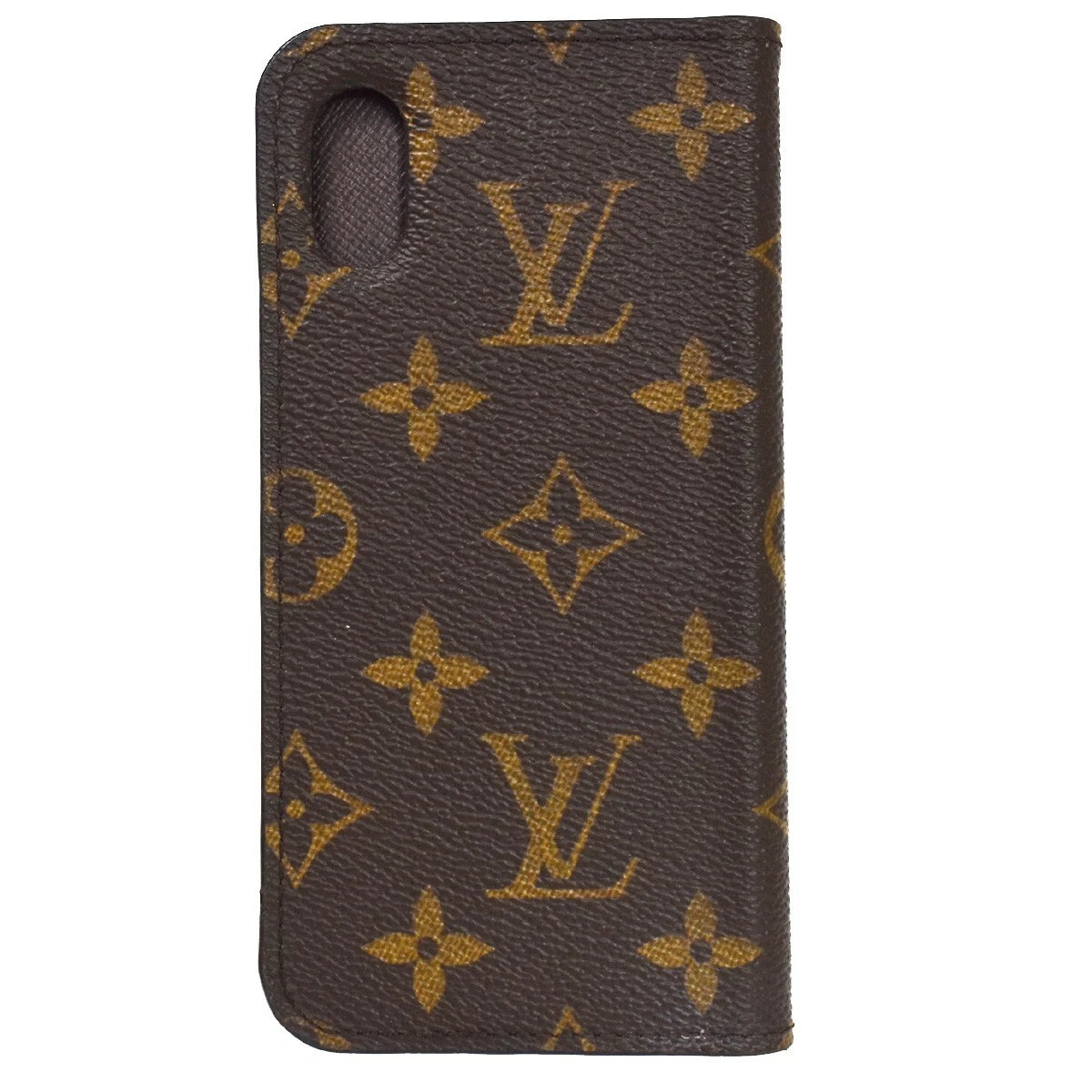 LOUIS VUITTON Folio iPhone Case X/XS Monogram Leather Brown M63443 02JH682