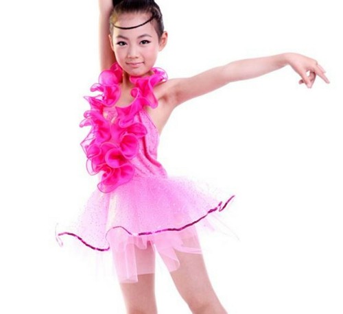 Girl Children Kids Ballet Dance Latin Performance Jazz Tutu Costume Party Dress - Picture 13 of 14
