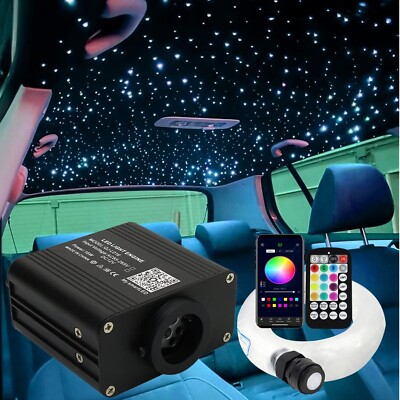 AZIMOM 16W Twinkle & Sound Activate 150pcs*0.03in*6.5ft Fiber Optic Starlight...
