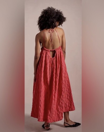 NWT Free People Primmy Midi Dress LARGE Ice Coral - Bild 3 von 11