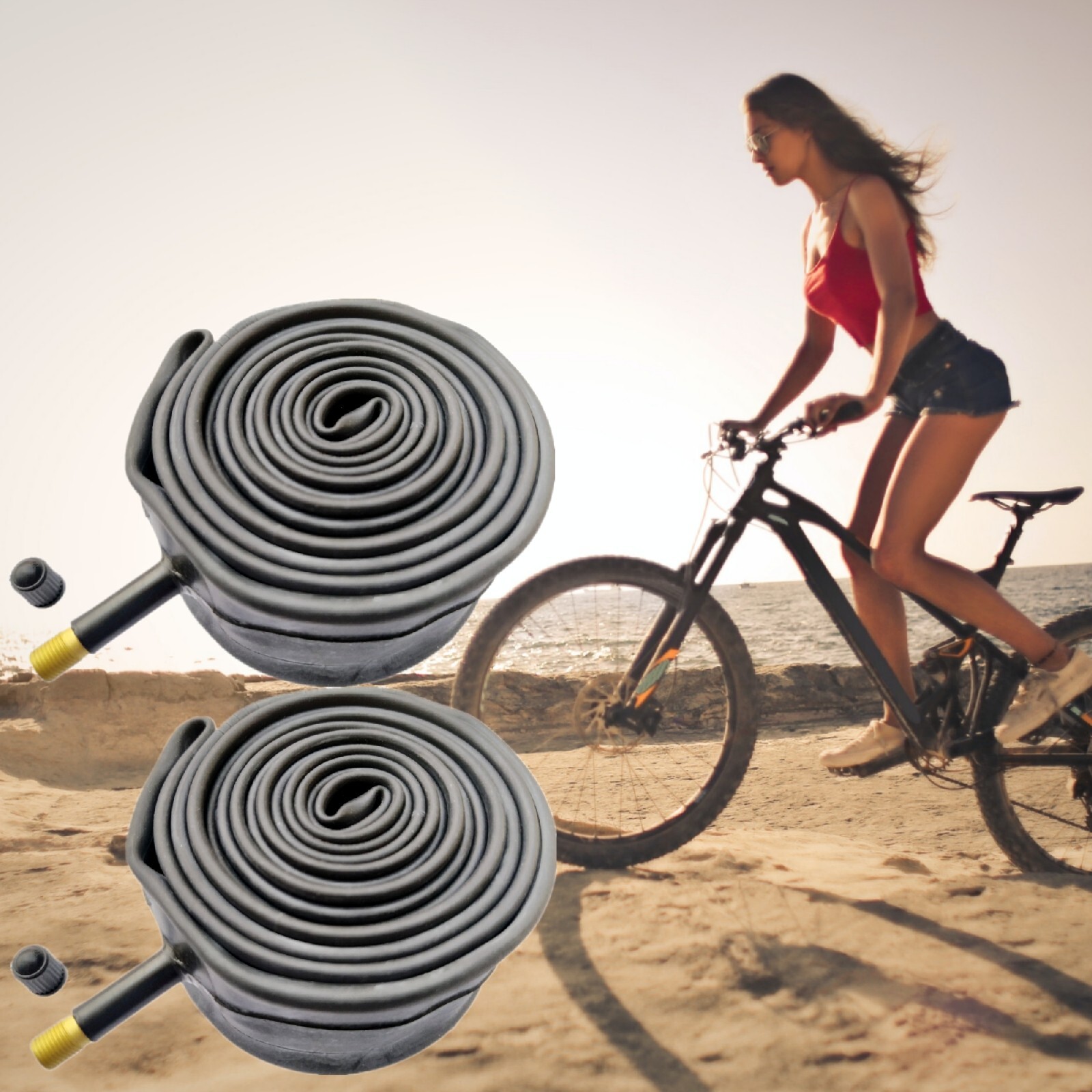 24" Inch Inner Tube 24 x 13/8" Bicycle Bike Rubber Tire Schrader Valve