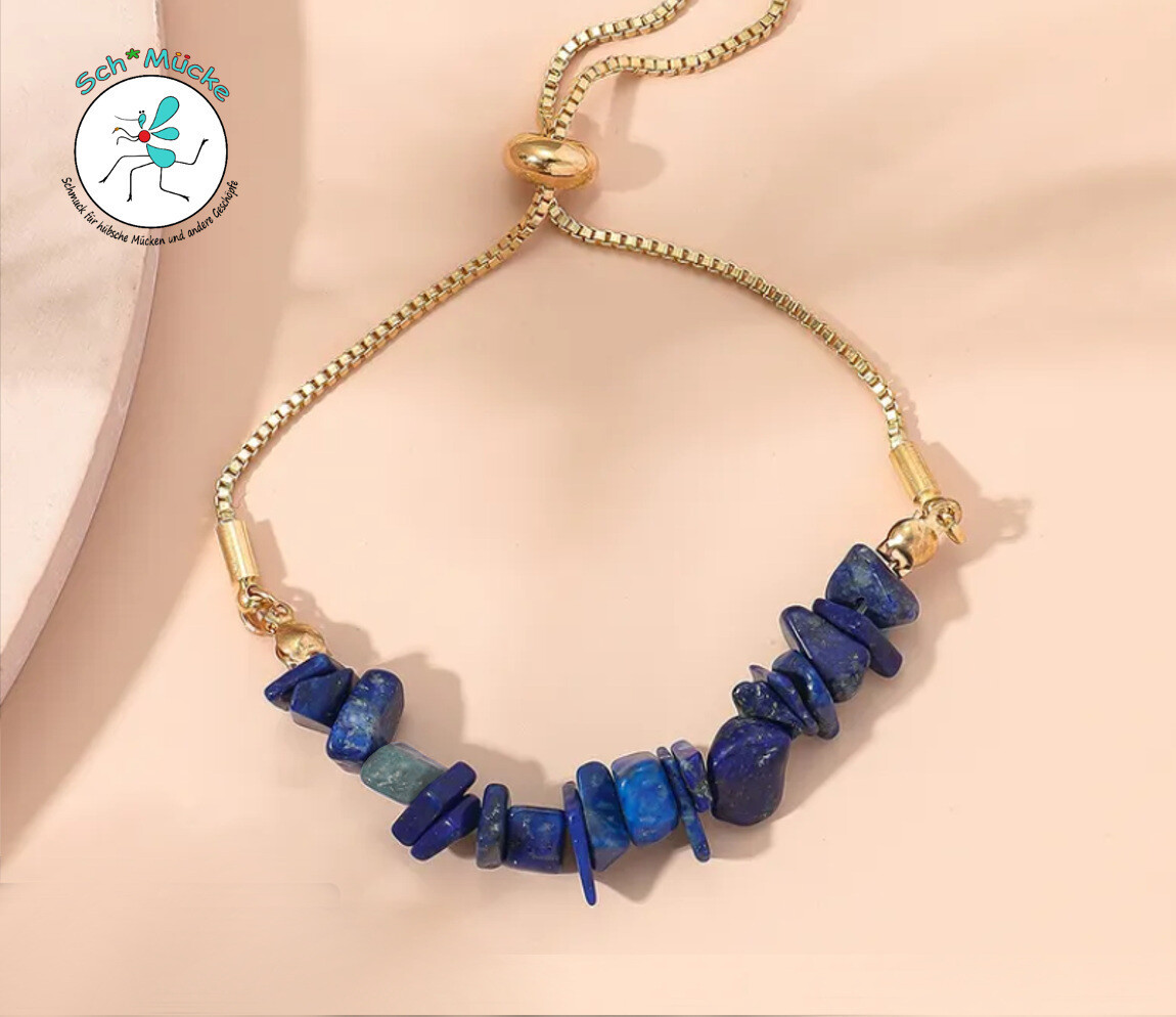 Armband Achat blau Naturstein Amulett Talisman Glücksbringer Geschenkidee