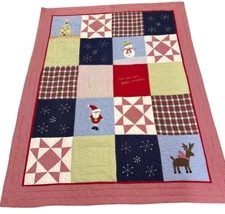 Pottery Barn Kids Christmas Patchwork Quilt “Twas The Night Before Christmas”