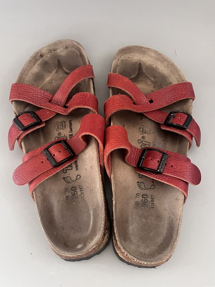 Tatami by Birkenstock Sandals Shoes US L 9 M 7 RED Leather Strappy