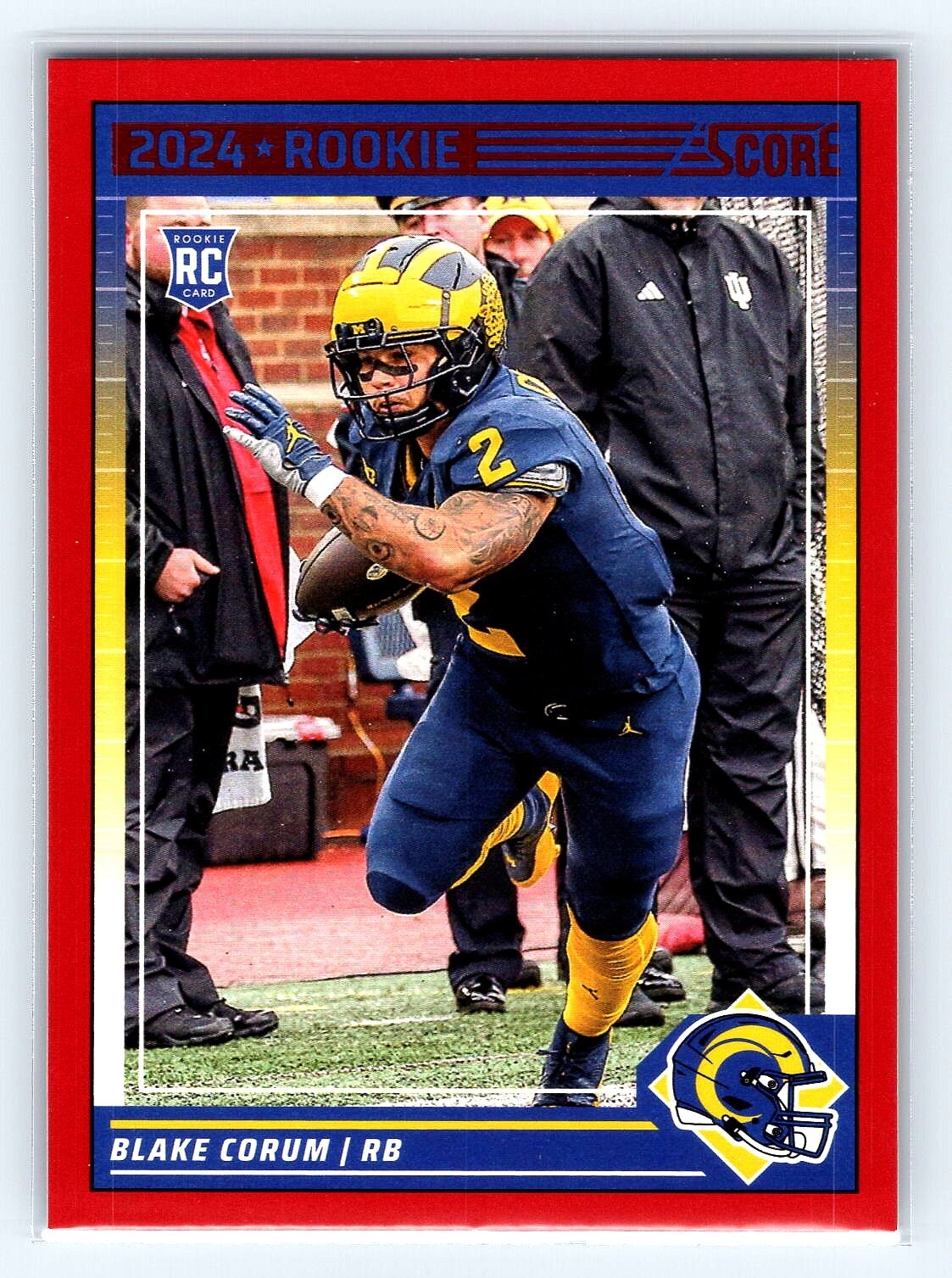 2024 Panini Score Football - BLAKE CORUM RC #389 - Rookie Red - Los Angelas Rams