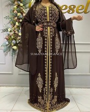 SALE Moroccan Dubai Kaftans Farasha Abaya Very Fancy Long Gowns Wedding Dress SE
