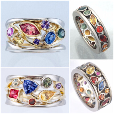 Fashion Women Jewelry 925 Silver Filled Ring Cubic Zircon Party Ring Sz 6-10