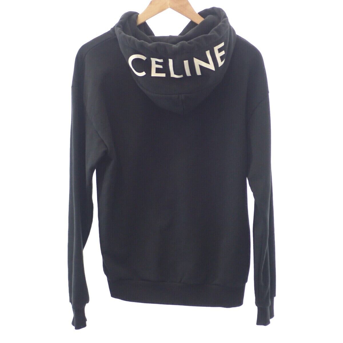 CELINE Hoodie Tops 100% Cotton Black Zip Parka Size S Unisex CELINE Hoodie Tops 100% Cotton Black Zip Parka Size S Unisex