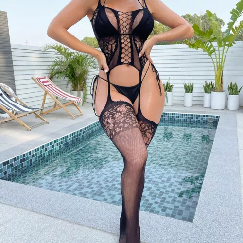NEW Women's Fishnet Body Stockings Babydoll Sleepwear Bodysuit Lingerie Adult US - Picture 13 of 21