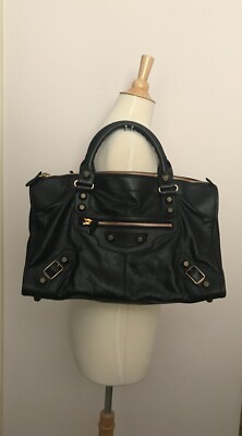 BALENCIAGA ROSE GOLD GIANT HARDWARE RGGH WORK BAG~2010~Black