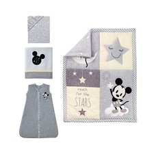 Lambs  Ivy Mickey Mouse 4Piece Crib Bedding Set, Gray