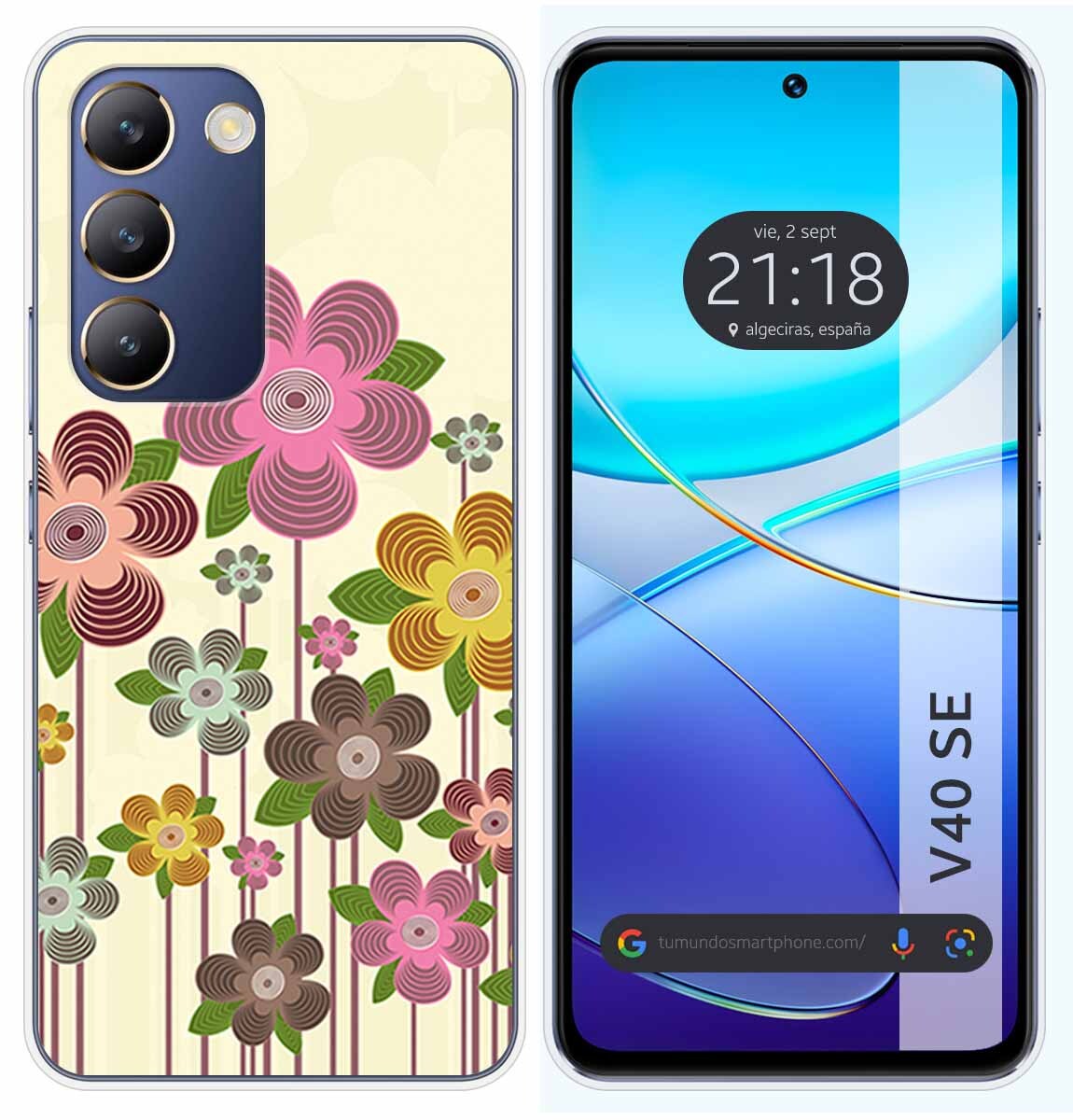 Cover Silicone per Vivo V40 SE 5G Disegno Primavera IN Fiore Disegni