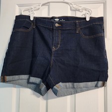 Women's Size 18 Old Navy Cuffed Stretch Semi Fitted Denim Shorts 